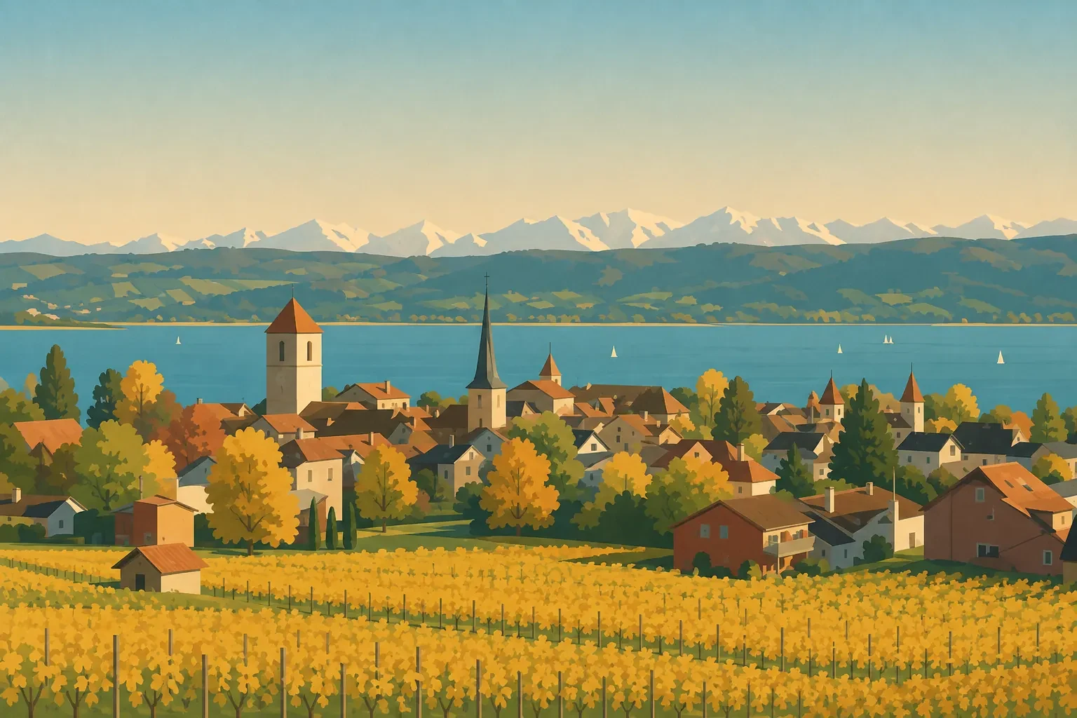 Illustration du lac de Bienne